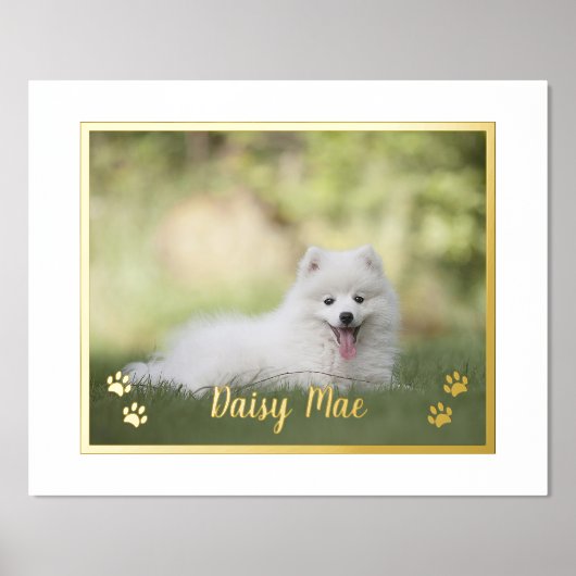 かわいい愛犬家パーソナライズされたペットの写真 箔ポスター (正面)
