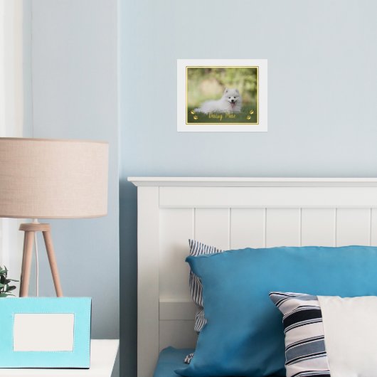 かわいい愛犬家パーソナライズされたペットの写真 箔ポスター (インサイチュ (寝室))