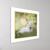 かわいい愛犬家パーソナライズされたペットの写真 箔ポスター (レイダウン)