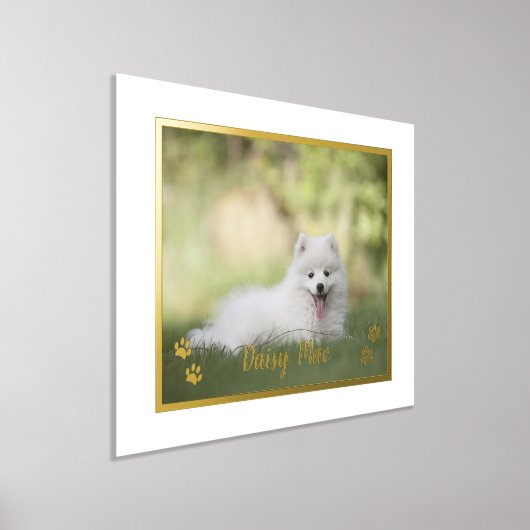 かわいい愛犬家パーソナライズされたペットの写真 箔ポスター (レイダウン)