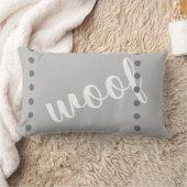 かわいい愛犬家引用文枕グレーと白 ランバークッション (ブランケット)