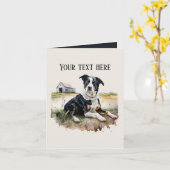 かわいい愛犬家追加文字 カード (黄色い花)