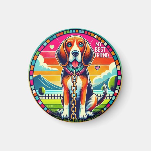 かわいい愛犬 マグネット (正面)