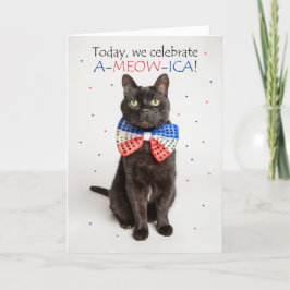 かわいい愛猫のための幸せな7月4日 シーズンカード