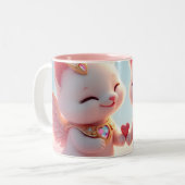 かわいい愛猫 ツートーンマグカップ (正面左)