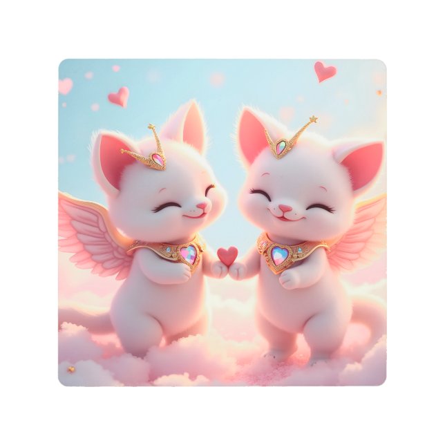 かわいい愛猫 メタルプリント (正面)