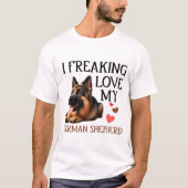 かわいい愛私のドイツの羊飼い犬 Tシャツ (正面)