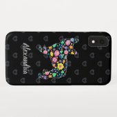 かわいい愛私のフレンチ・ブルドッグの花柄 Case-Mate iPhoneケース (裏面(横))