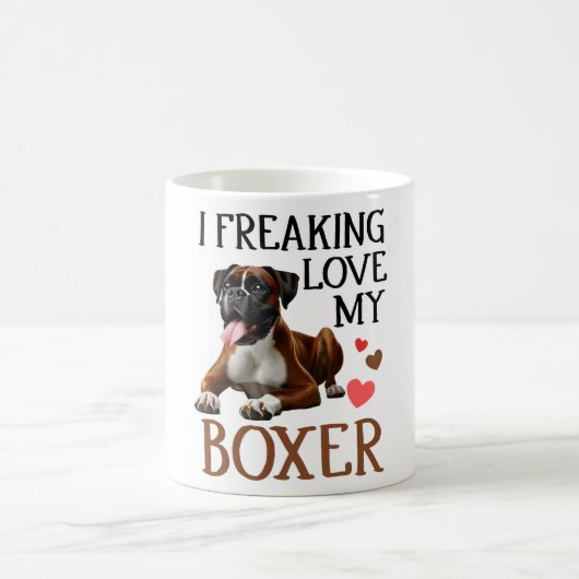 かわいい愛私のボクサー犬 コーヒーマグカップ (中央)