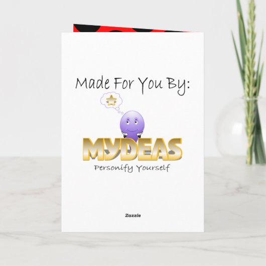 かわいい愛虫のてんとう虫の挨拶状 カード (裏面)