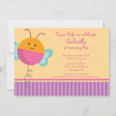 かわいい愛虫ののまわりにの誕生日のパーティの招待状 招待状 (正面)