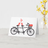 かわいい愛鳥が付いているタンデム自転車 カード (黄色い花)