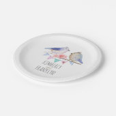 かわいい愛鳥のカップルの素朴な森林 ペーパープレート (アングル)