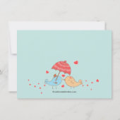 かわいい愛鳥のブライダルシャワー 招待状 (裏面)