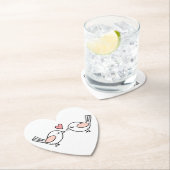 かわいい愛鳥ピンク色の白い結婚ラブバード ペーパーコースター (インサイチュ)