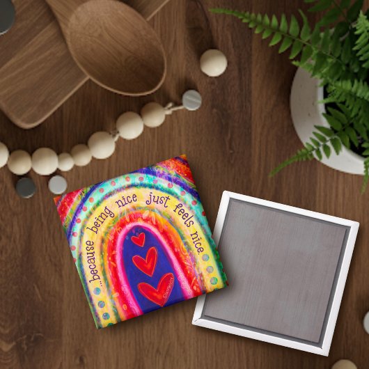 かわいい感じ虹の優しさを素敵に マグネット