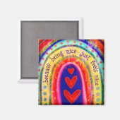 かわいい感じ虹の優しさを素敵に マグネット (正面/裏面)