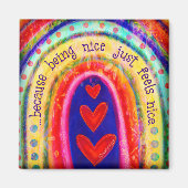 かわいい感じ虹の優しさを素敵に マグネット (正面)