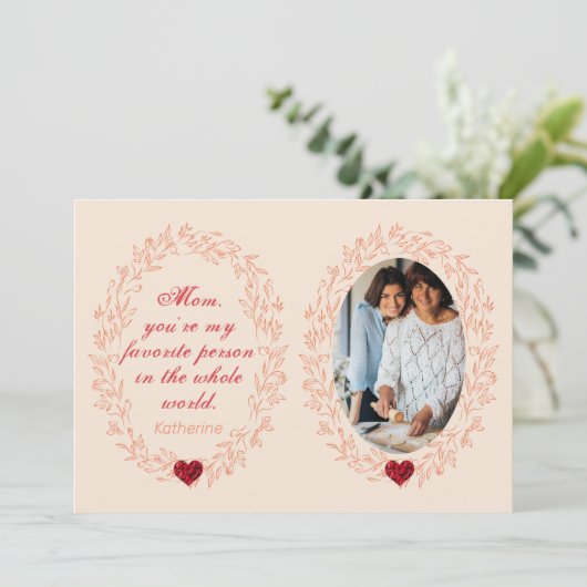 かわいい感傷的引用文記念撮影マザーズの日 シーズンカード (スタンド正面)