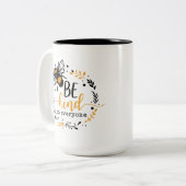 かわいい感動的ハチ愛好家ワードアート ツートーンマグカップ (正面左)