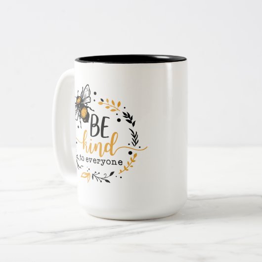 かわいい感動的ハチ愛好家ワードアート ツートーンマグカップ (正面左)