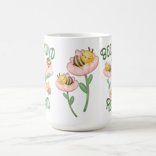 かわいい感動的ビーの種類 – 巻き戻し | コーヒーマグカップ (中央)