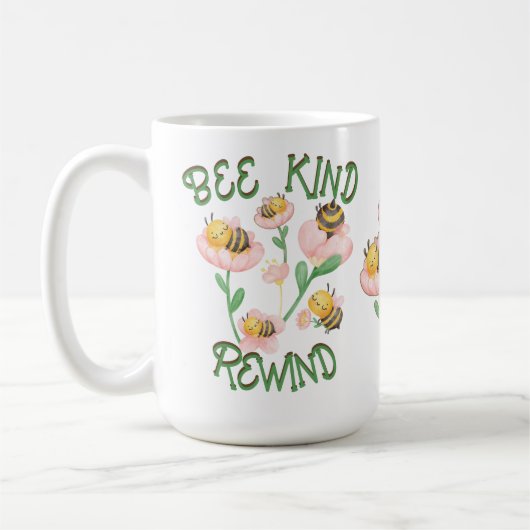 かわいい感動的ビーの種類 – 巻き戻し | コーヒーマグカップ (左)