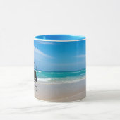 かわいい感動的ビーチラバーズマイハッピープレース マグカップ (中央)