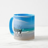 かわいい感動的ビーチラバーズマイハッピープレース マグカップ (正面左)