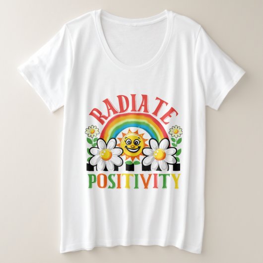 かわいい感動的ワードアート プラスサイズTシャツ (デザイン正面)