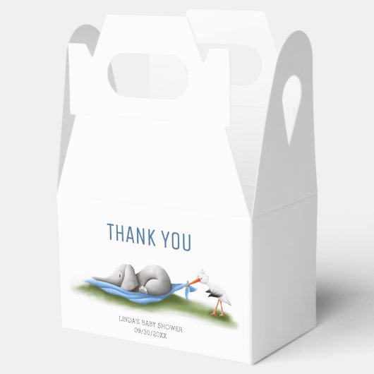 かわいい感謝あなた象の赤ちゃんシャワー フェイバーボックス (オープン)