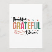 かわいい感謝ありがとう幸せな言葉アート ポストカード (正面)
