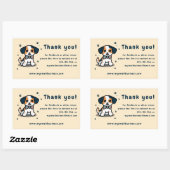 かわいい感謝していは、ビジネス情報 長方形シール (シート)