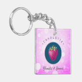 かわいい感謝と賛美いちごに名前を付ける キーホルダー (正面左)