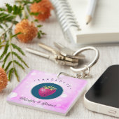 かわいい感謝と賛美いちごに名前を付ける キーホルダー (正面右)