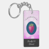 かわいい感謝と賛美いちごに名前を付ける キーホルダー (正面左)