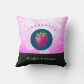 かわいい感謝と賛美いちごに名前を付ける クッション (裏面)