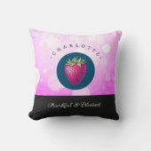 かわいい感謝と賛美いちごに名前を付ける クッション (正面)