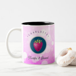 かわいい感謝と賛美いちごに名前を付ける ツートーンマグカップ