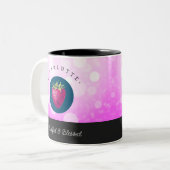 かわいい感謝と賛美いちごに名前を付ける ツートーンマグカップ (正面左)