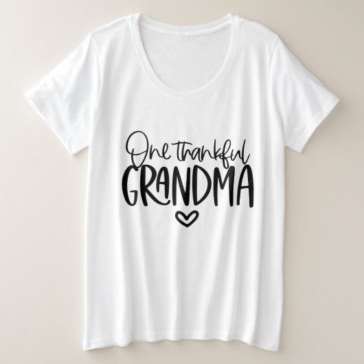 かわいい感謝のおばあちゃんのワードアート プラスサイズTシャツ (デザイン正面)