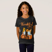 かわいい感謝の格言で秋やハロウィーン Tシャツ (正面フル)