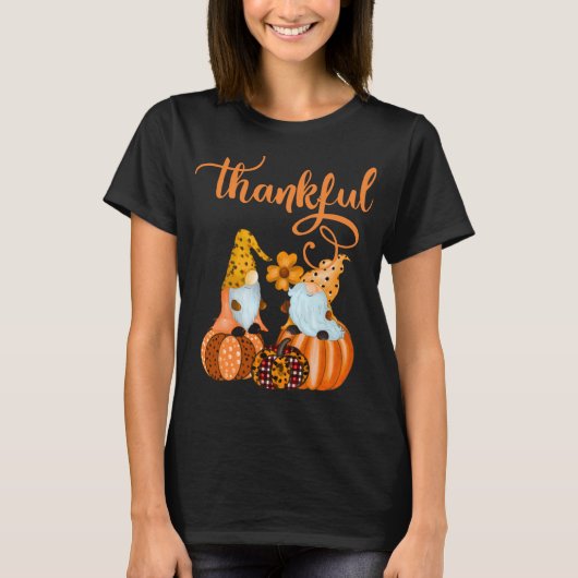 かわいい感謝の格言で秋やハロウィーン Tシャツ (正面)