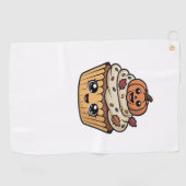 かわいい感謝カップケクラシックーキTシャツ ゴルフタオル (横)