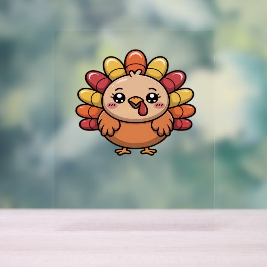 かわいい感謝クラシック七面鳥Tシャツ_1 アクリルサイン (ニュートラル)