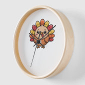 かわいい感謝クラシック七面鳥Tシャツ_1 壁時計 (傾斜)