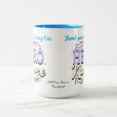 かわいい感謝ナースブルータイポグラフィパーソナライズ ツートーンマグカップ (中央)