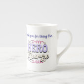 かわいい感謝ナースブルータイポグラフィパーソナライズ ボーンチャイナマグカップ (右)