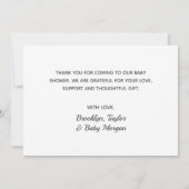 かわいい感謝ハート新生児シャワーカスタム写真 サンキューカード (裏面)