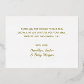 かわいい感謝ハート新生児シャワーカスタム写真 箔招待状 (裏面)